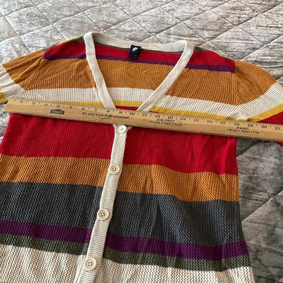 Hot Topic Doctor Who Forth Colorful Striped Cardigan Sweater knit  Button Front - Picture 9 of 12